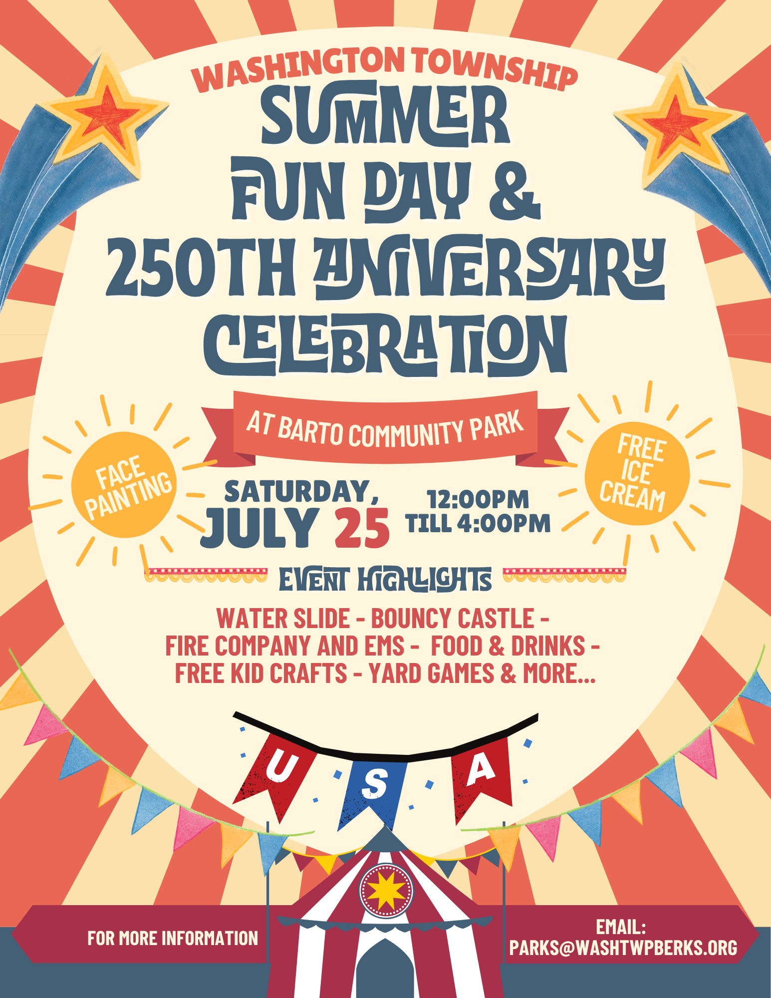Summer Fun Day / 250th Anniversary Celebration @ Barto Community Park