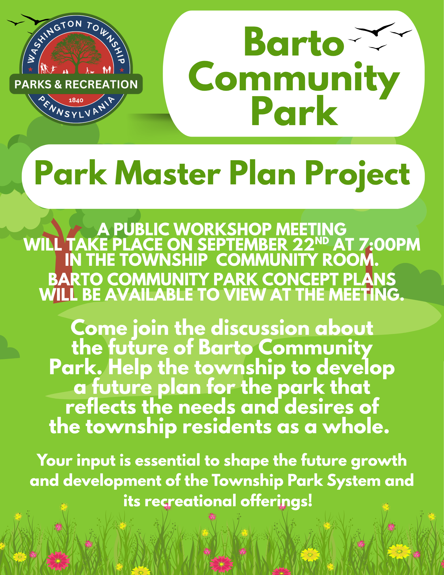Barto Community Park Master Plan Public Meeting 2